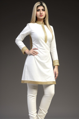 Pakistani adult female with  blonde hair