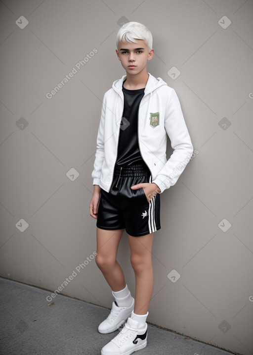 Portuguese teenager boy with  white hair