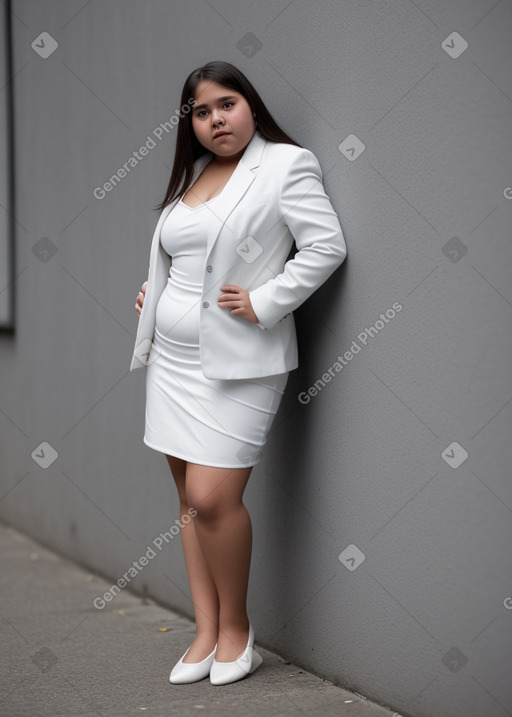 Ecuadorian teenager girl with  white hair