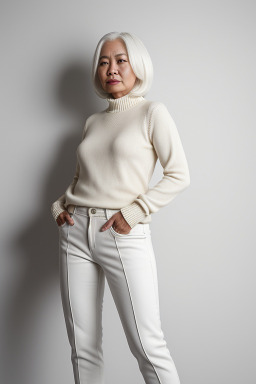 Filipino 45 years female with  white hair