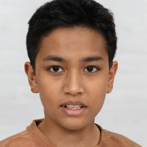 Neutral latino young-adult male with short  brown hair and brown eyes