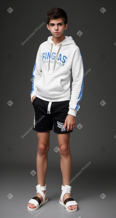 Uruguayan teenager boy with  white hair