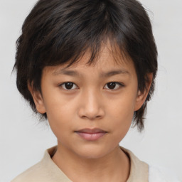 Neutral asian young-adult female with medium  brown hair and brown eyes