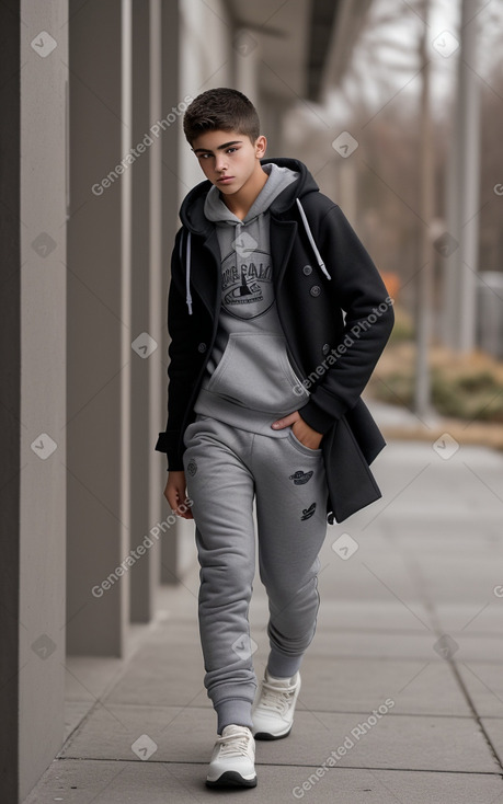 Uruguayan teenager boy with  gray hair