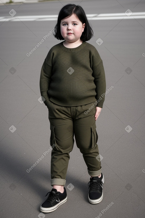 Austrian child girl with  black hair