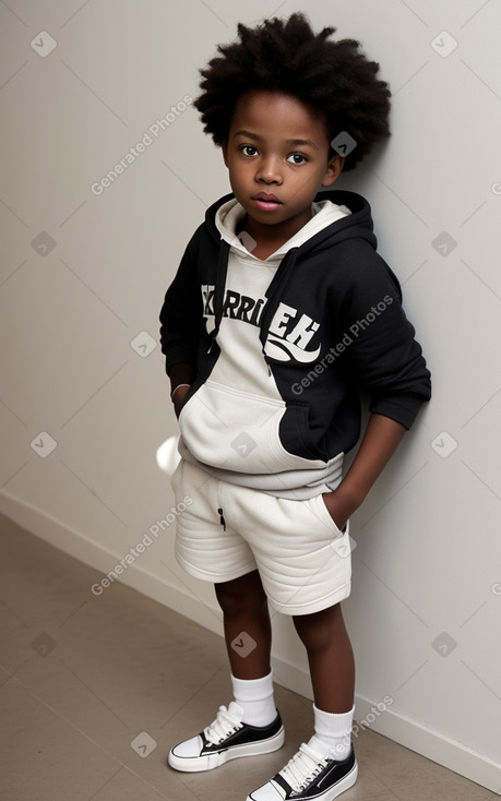 African american child boy with  brown hair