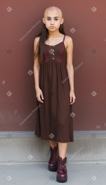 Mexican teenager girl with  brown hair