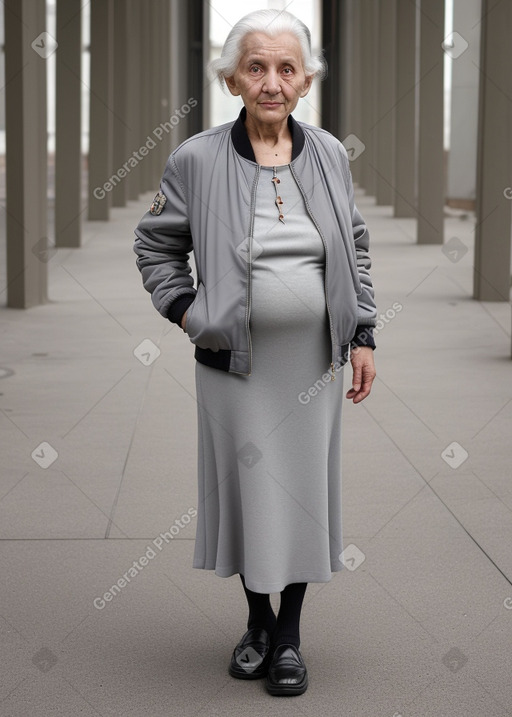 Romanian elderly female with  gray hair