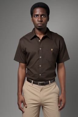 African american adult male with  brown hair