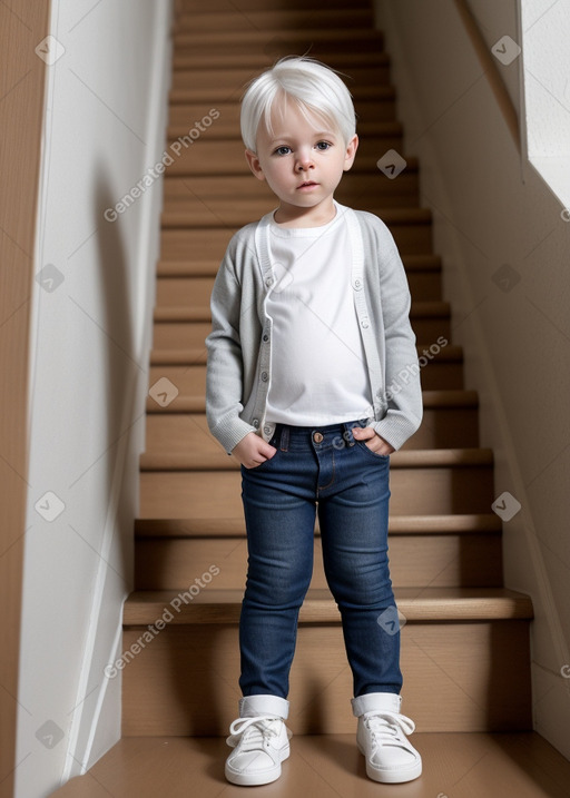 Swiss infant boy with  white hair