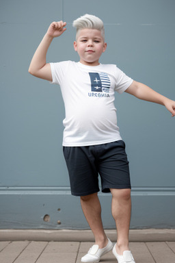 Uruguayan child boy with  white hair