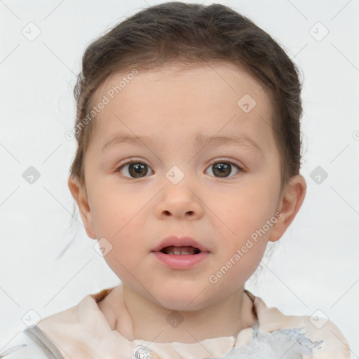 Neutral white child male with short  brown hair and brown eyes