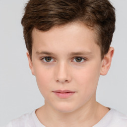 Neutral white child male with short  brown hair and brown eyes