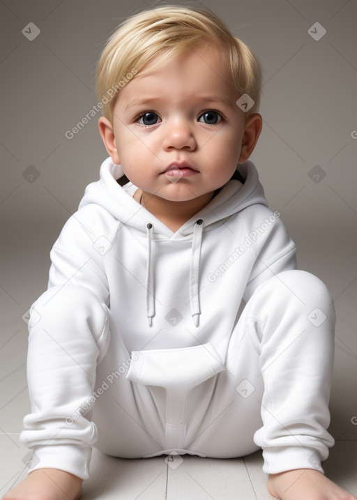 Panamanian infant boy with  blonde hair