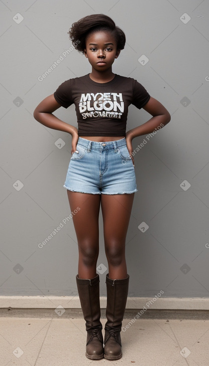 Ghanaian teenager girl with  brown hair