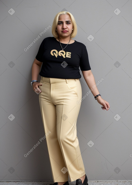 Qatari middle-aged non-binary with  blonde hair