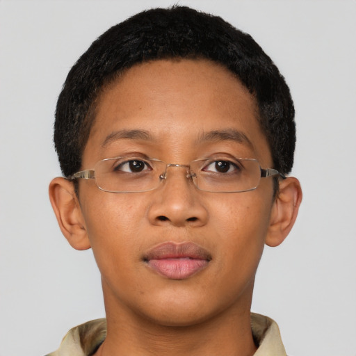 Neutral latino young-adult male with short  brown hair and brown eyes