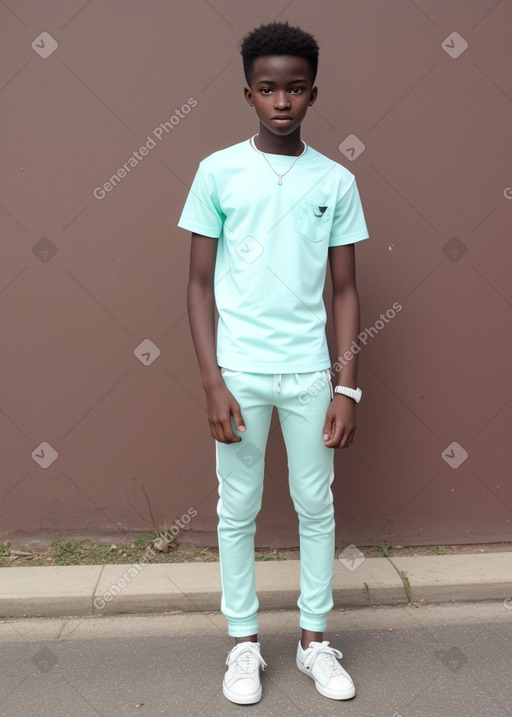 African teenager boy with  white hair