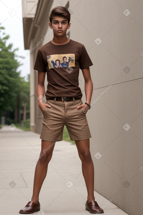 Teenager male with  brown hair