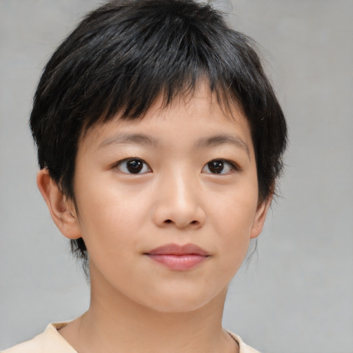Neutral asian young-adult female with medium  brown hair and brown eyes