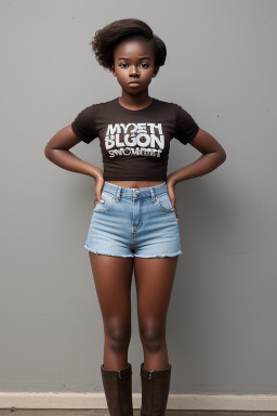 Ghanaian teenager girl with  brown hair