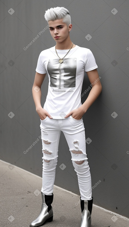 Brazilian teenager boy with  white hair