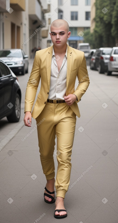 Albanian teenager boy with  blonde hair