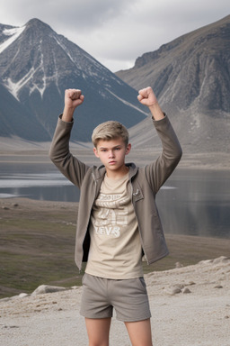 Danish teenager boy with  gray hair