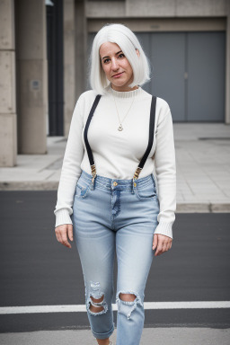 Israeli adult female with  white hair