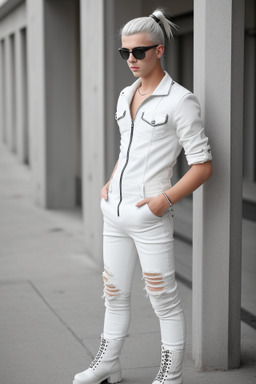 Croatian teenager boy with  white hair