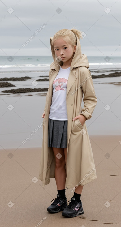 Japanese child girl with  blonde hair