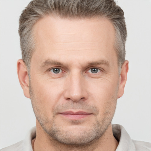 Neutral white adult male with short  brown hair and brown eyes