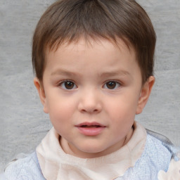 Neutral white child male with short  brown hair and brown eyes