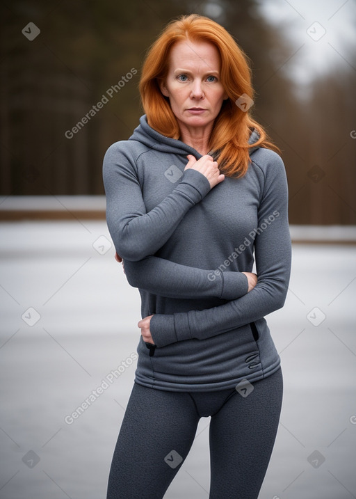 Swedish middle-aged female with  ginger hair