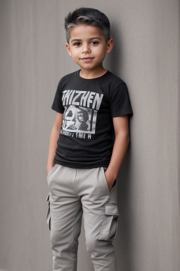 Chilean child male with  gray hair