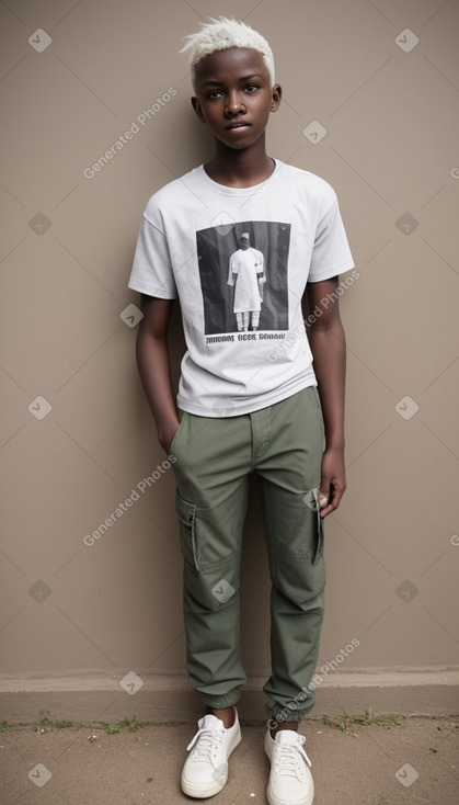 Kenyan teenager boy with  white hair