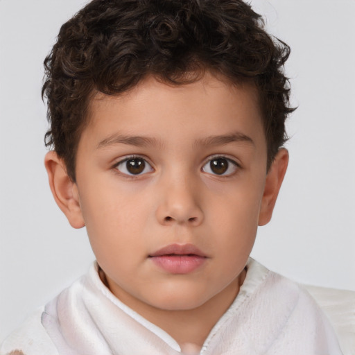 Neutral white child male with short  brown hair and brown eyes