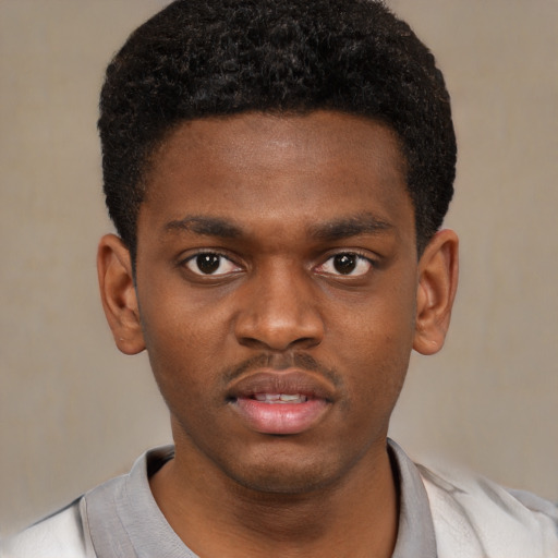 Neutral black child male with short  black hair and brown eyes