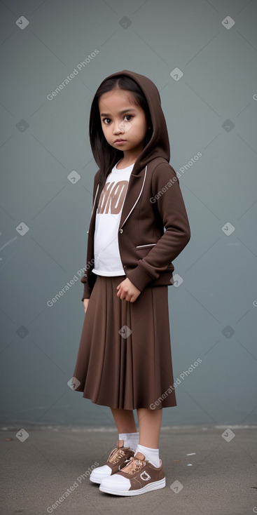 Malaysian child female with  brown hair