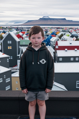 Icelandic child boy with  brown hair