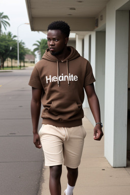 Ghanaian adult male with  brown hair