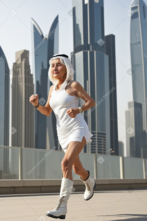 Emirati elderly female with  white hair