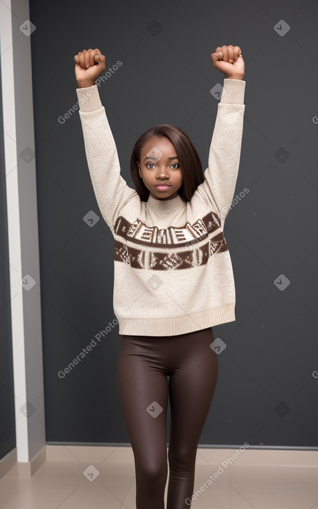 Togolese young adult female with  brown hair