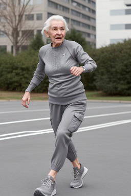 Caucasian elderly female with  gray hair