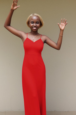 Tanzanian young adult female with  blonde hair