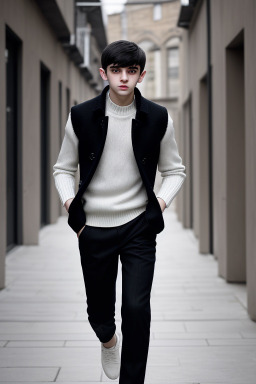 Georgian teenager boy with  white hair