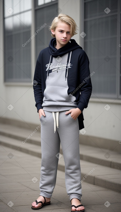 Belgian teenager boy with  blonde hair