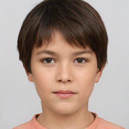 Neutral white child male with short  brown hair and brown eyes