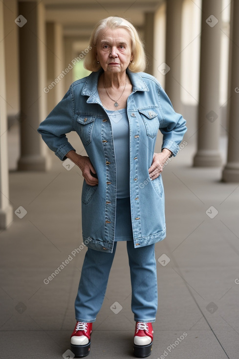 Caucasian elderly female with  blonde hair