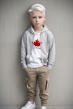 Canadian child boy with  white hair